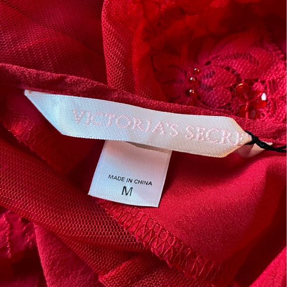 NWT Vintage Y2K Silk Victoria’s Secret Babydoll Pink Tag Sexy Sheer Set Thong - Picture 4 of 16